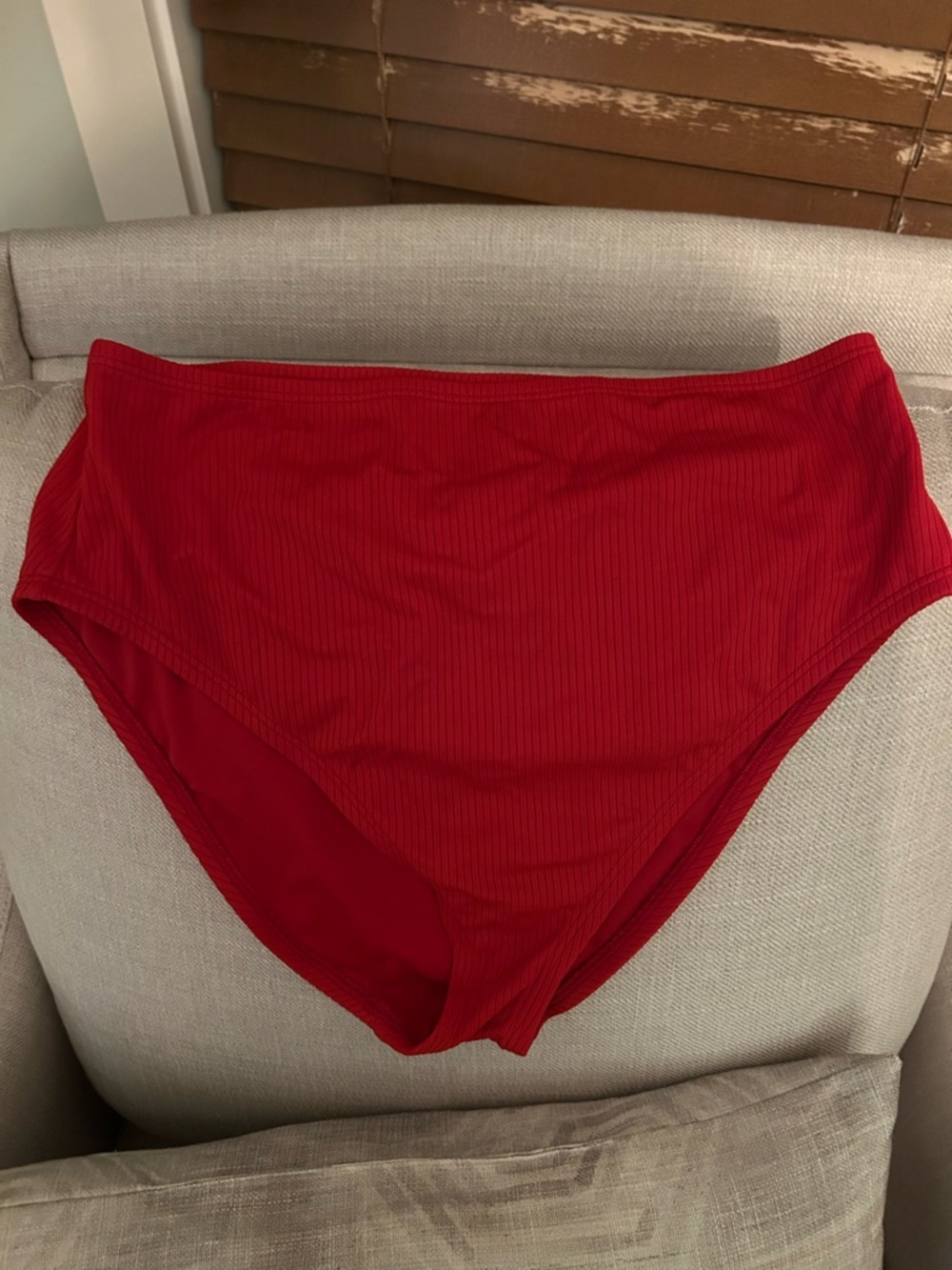 Shade & Shore (Target) High-Waist Ribbed Red Bikini Bottom